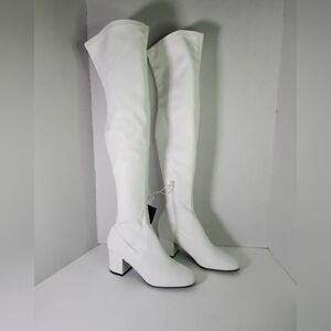 Forecer 21 Over The Knee White Boots Size 8